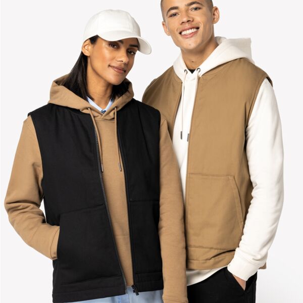 Native Spirit Unisex Twill Bodywarmer with Varsity Collar Thumbnail