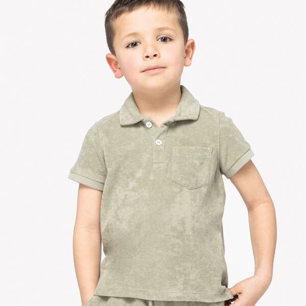 Native Spirit Kids Terry Towel Polo Shirt Thumbnail